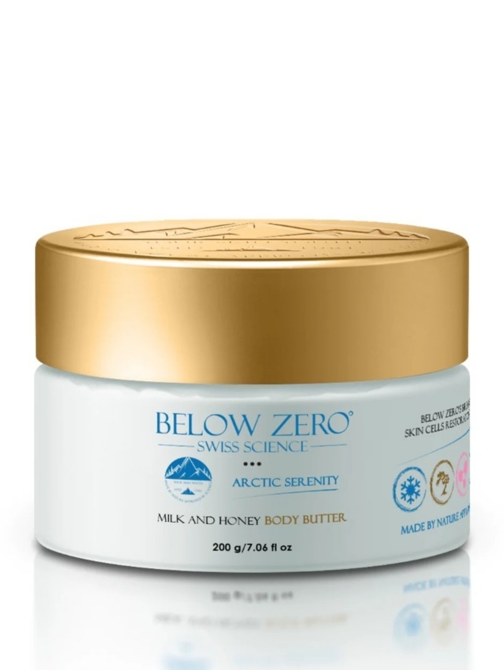 Below Zero Arctic Serenity Milk & Honey Body Butter — Gold/White